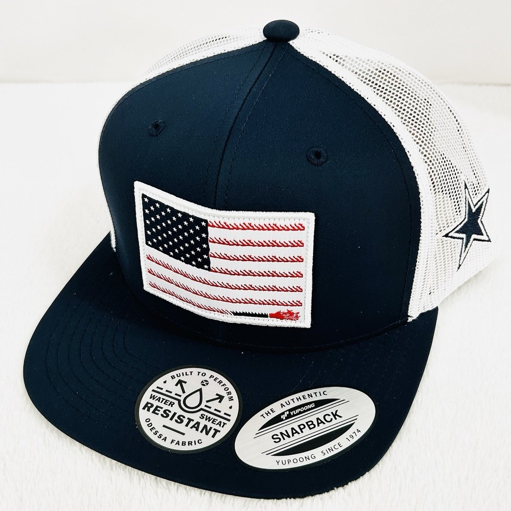 Dallas Cowboys Hooey USA Flag Rope Trucker Snapback Hat Cap Adjustable NFL Blue